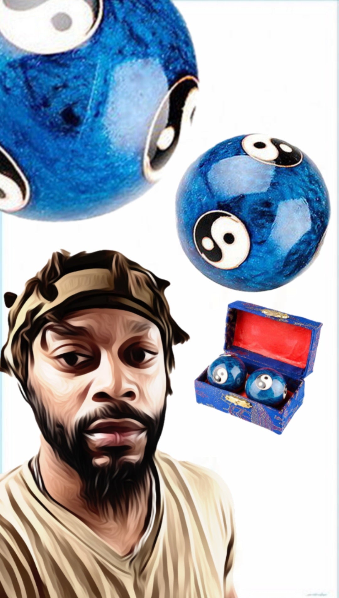 Olive/ Brown Turban Set (Pre-tied w/Red or Blue Relaxation Orbs)+ a Free Gift =)